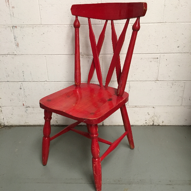 CHAIR, Timber - Painted Red